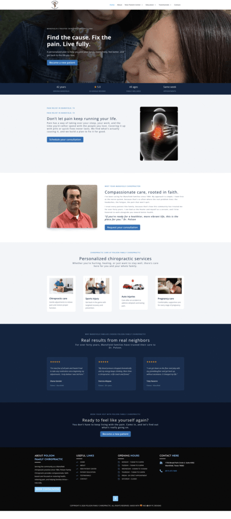 Polson Family Chiropractic website case study